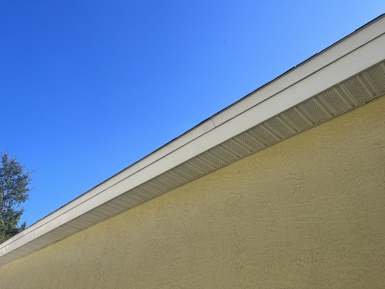 Soffits and trim after cleaning